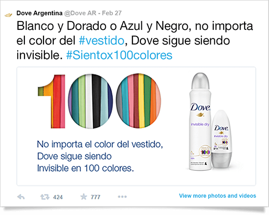 Publicación en Twitter